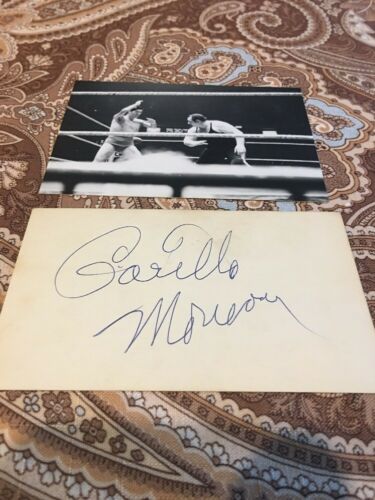 Gorilla Monsoon Autographed Card And Originial Photo