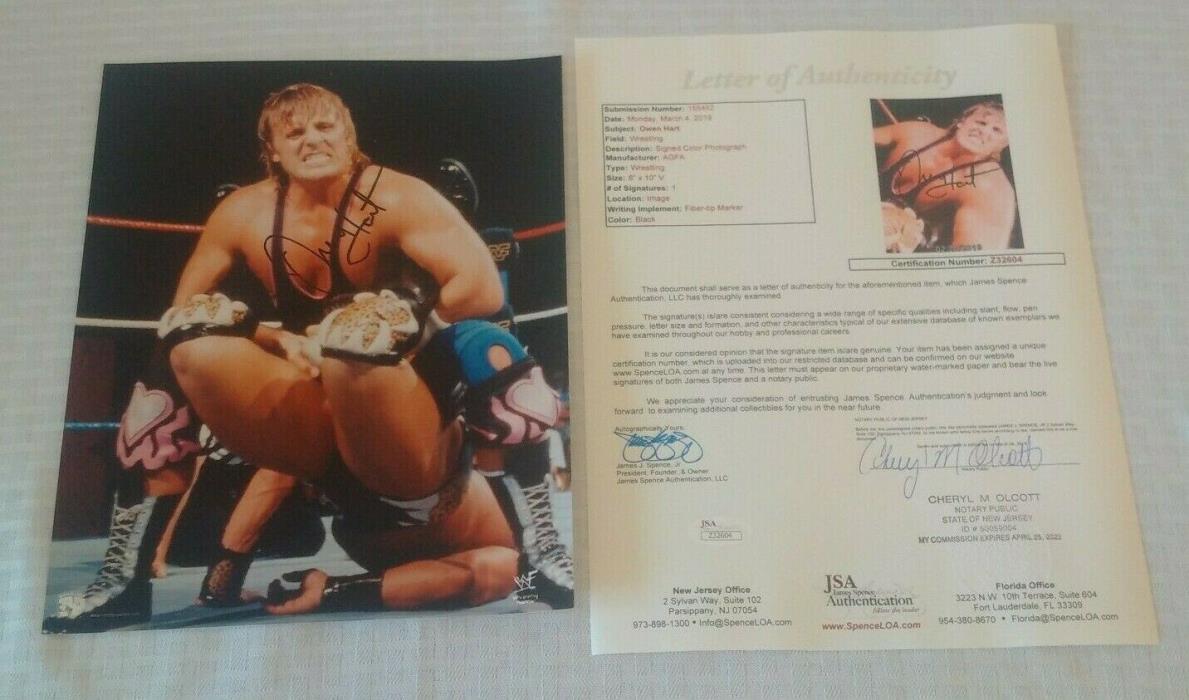Signed Autographed OWEN HART 8x10 color photo JSA LOA WWF WWE Wrestling Blazer