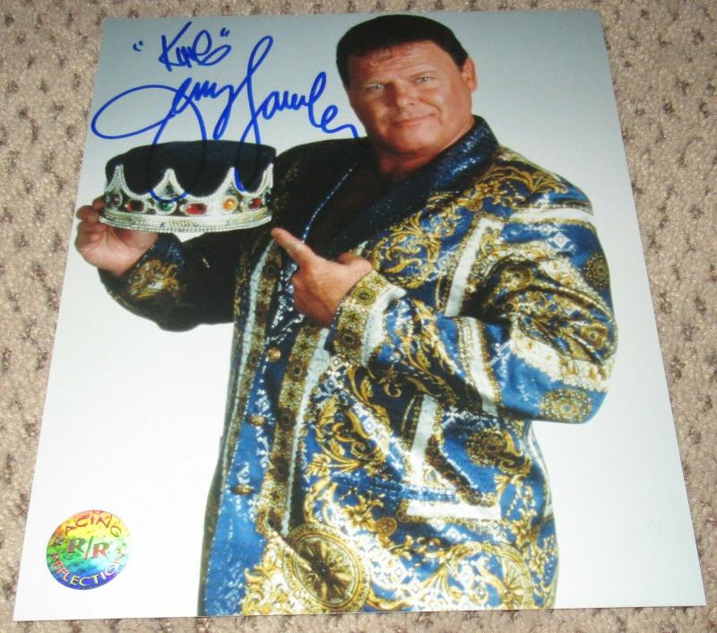 JERRY LAWLER SIGNED 8X10 PHOTO AUTOGRAPH WWE WRESTLING WWF THE KING