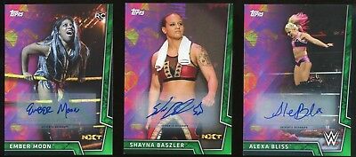 2018 Topps WWE Women Division GREEN Parallel AUTO - EMBER MOON #052/150