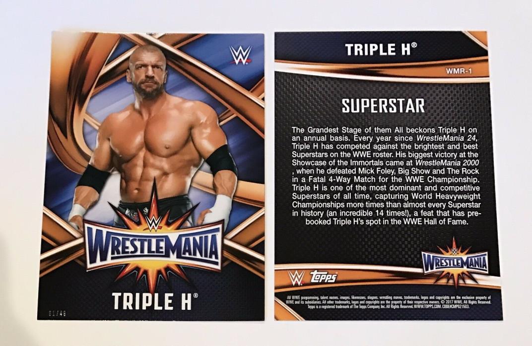 Triple H - 2017 WWE Topps Road To Wrestlemania Jumbo 5x7 02/49 Made