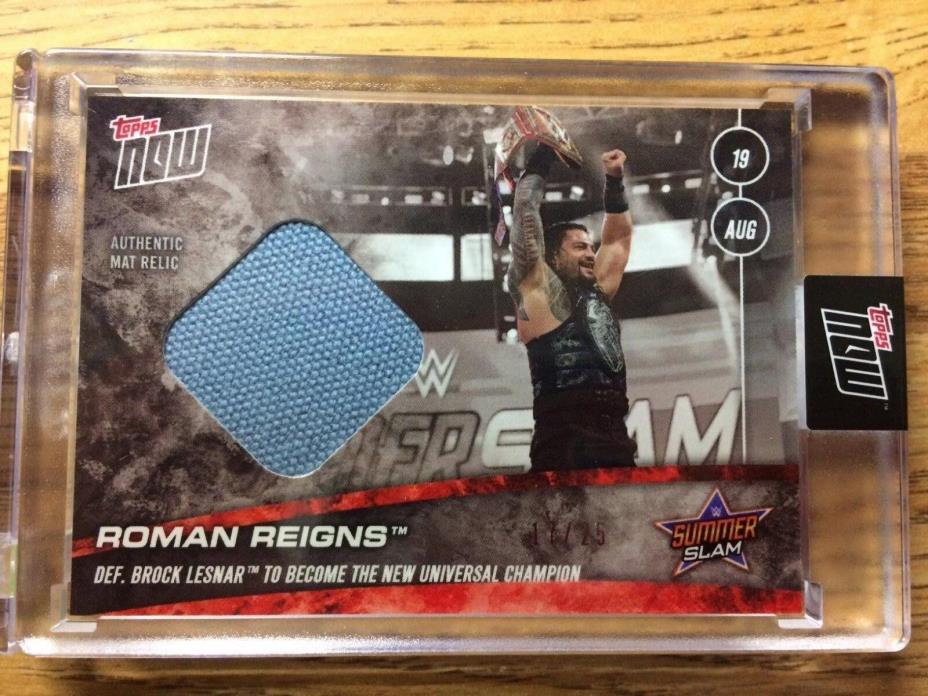 Roman Reigns WWE Topps NOW SUMMERSLAM Authentic Mat Relic #17/25