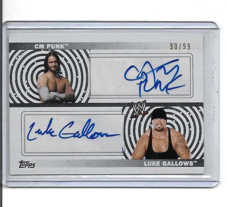 2010 Topps WWE LUKE GALLOWS & CM PUNK SES Dual Auto Autograph #90/99