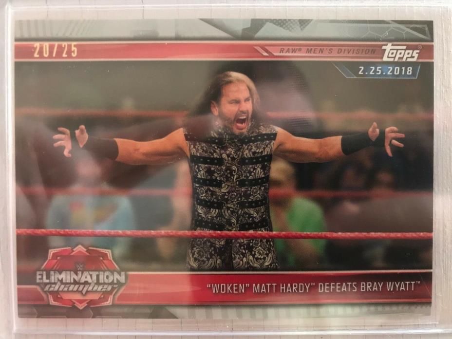 Matt Hardy Defeats Bray Wyatt 2019 Topps WWE Red /25 J19