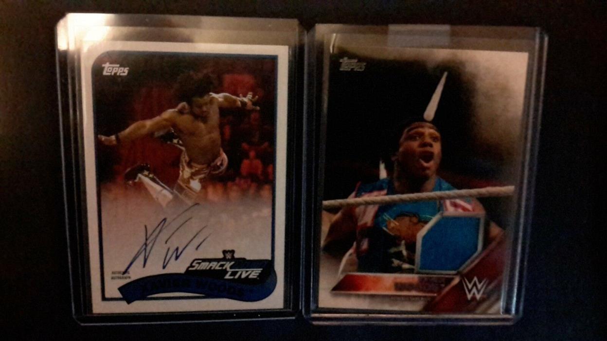 2018/2016 Topps WWE Heritage Xavier Woods Autograph Card and Shirt Relic Card