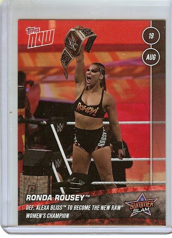 RONDA ROUSEY WWE Topps NOW #49 2018 Summerslam New Raw Women's Champion /970