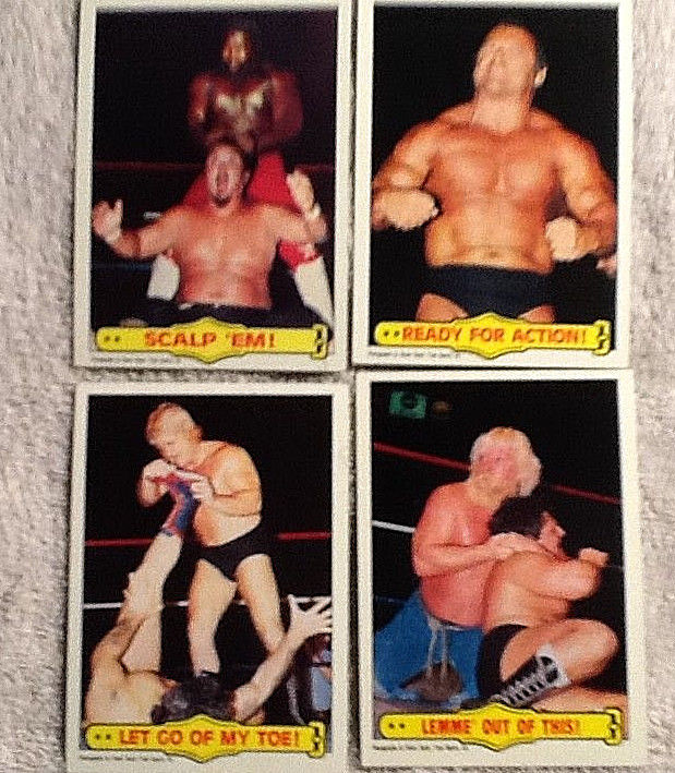 Lot of 4 Topps 1985 WWF Wrestling Cards JYD/Fuji Putski Moondog/Val Sammartino/