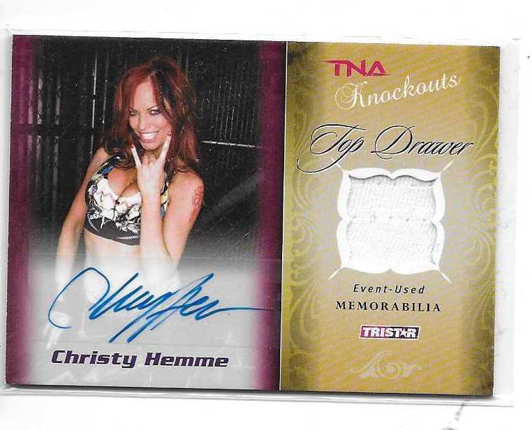 Christy Hemme 09 Tristar TNA Knockouts Top Drawer Memorabilia Autograph #086/175