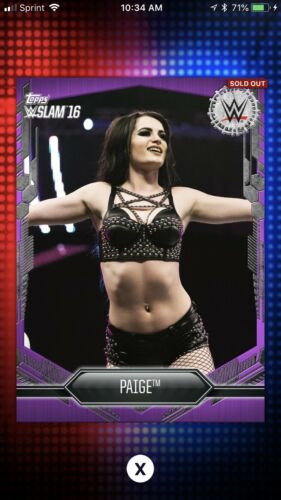 Topps WWE Slam 2016 Paige Purple Base Variant Card 326cc *Digital*