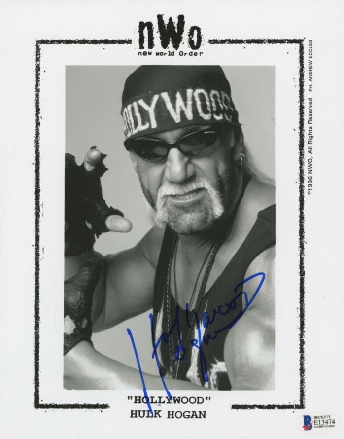 *WWE/WCW HOLLYWOOD HULK HOGAN - NWO- SIGNED 8x10 PHOTO- BECKETT