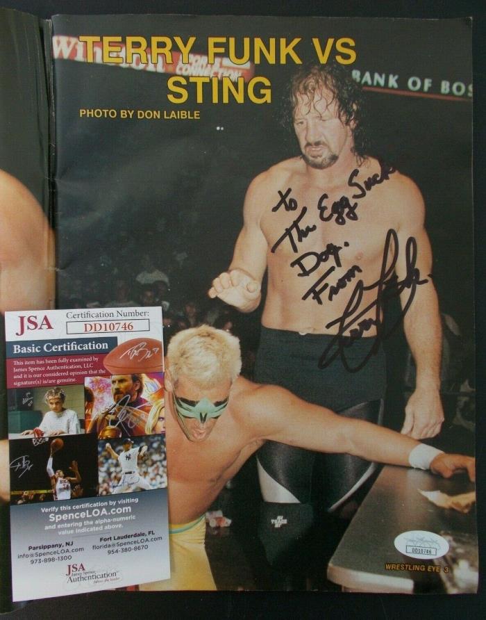Terry Funk signed autograph Egg Suckin Dog Wrestling Eye Magazine JSA WWF WWE