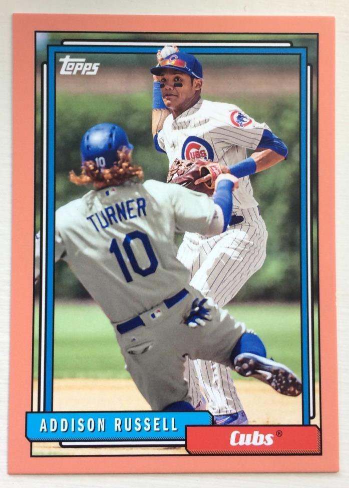 2017 Topps Archives Addison Russell Peach 140/199 #298 Chicago Cubs
