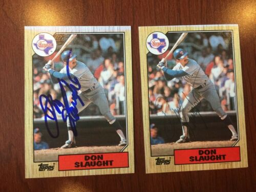 1987 Topps Don Slaught LOT Of 2 SIGNED CARDS autographed Texas Rangers