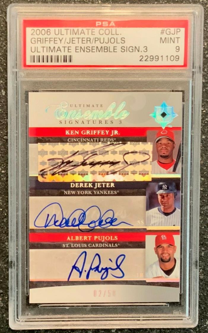 JETER GRIFFEY PUJOLS 2006 ULTIMATE COLLECTION Triple Autograph 02/50 WOW. RARE.