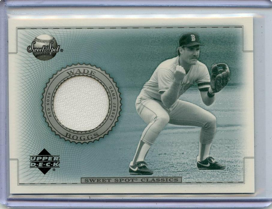 2002 UD SWEET SPOT CLASSICS #J-WB WADE BOGGS GAME-USED JERSEY RED SOX NM