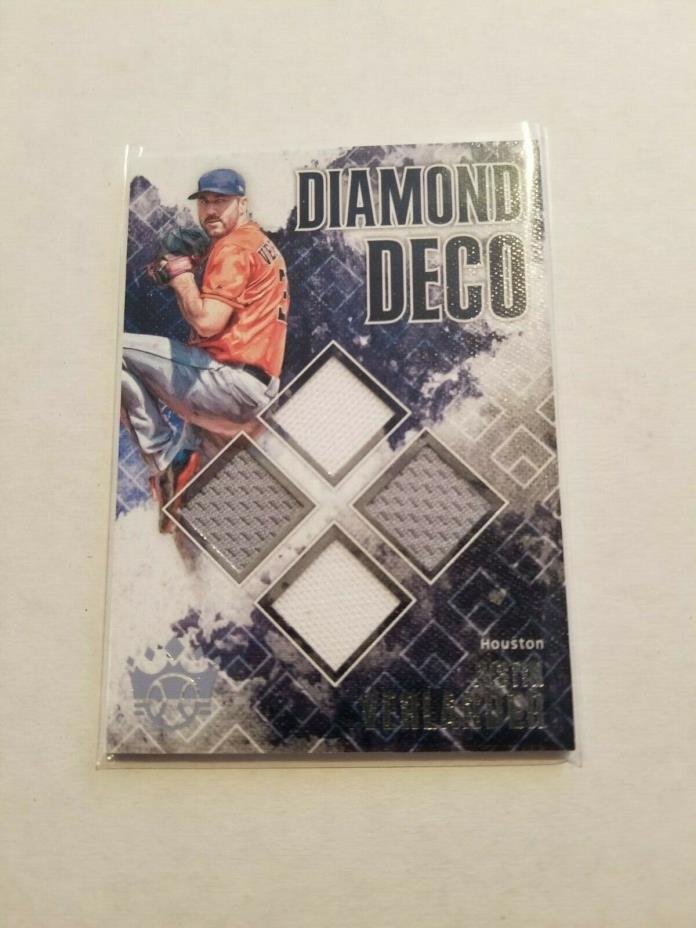 2019 Diamond Kings Diamond Deco Justin Verlander #DD-JV Jersey Quad Relic Astros