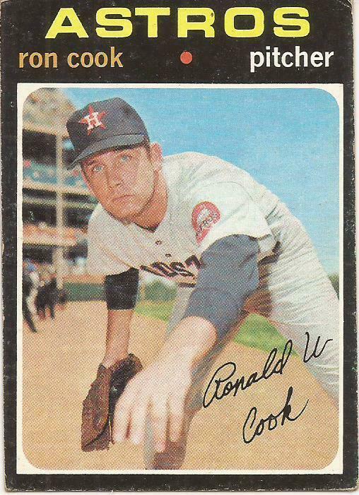 1971 Topps SEMI-HIGH # 583 - RON COOK - ASTROS - EX - FREE SHIPPING
