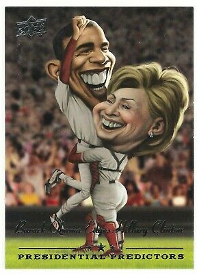 Hillary Clinton Barack Obama 2008 Upper Deck Pres Running Mate Pred Card# PP-7B