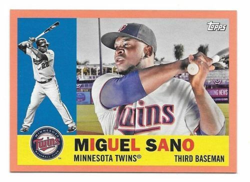 2017 Topps Archives MIGUEL SANO Peach Parallel #082/199 Twins 3B !!