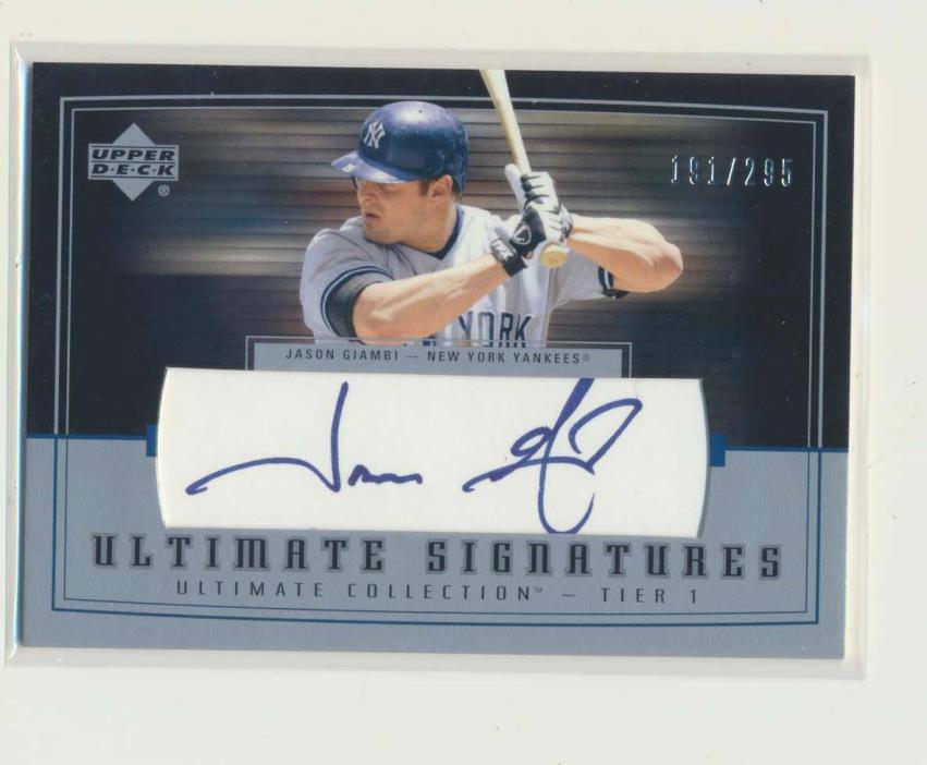 Jason Giambi Signed Autograph Yankees 2002 Upper Deck 191/295