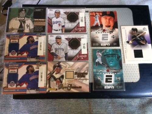LOT 9 UPPER DECK TOPPS BASEBALL STITCHES SWATCHES AUTHENTIC JERSEY CARDS