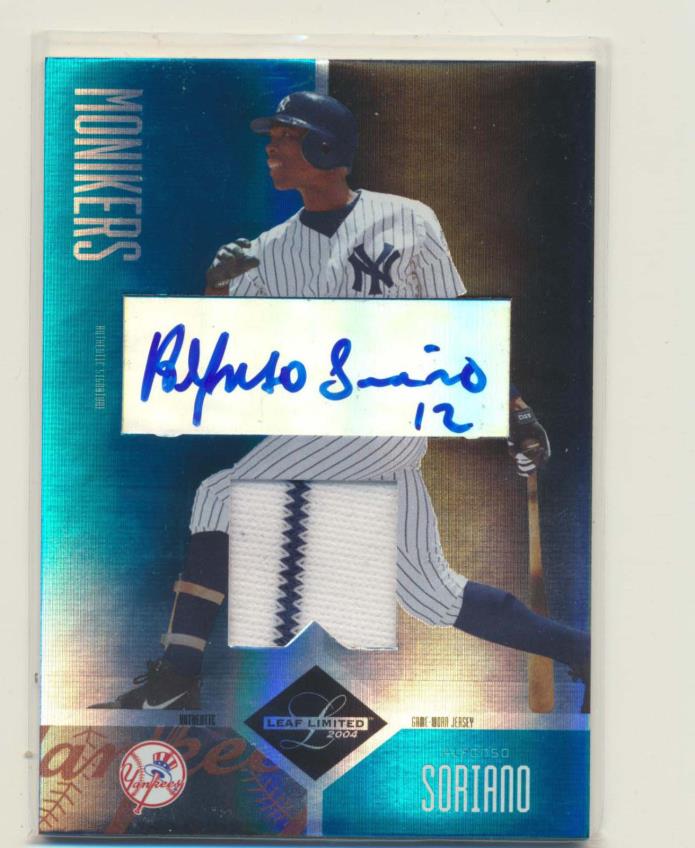 Alfonso Soriano Signed Autographed Yankees 2004 Donruss 49/50