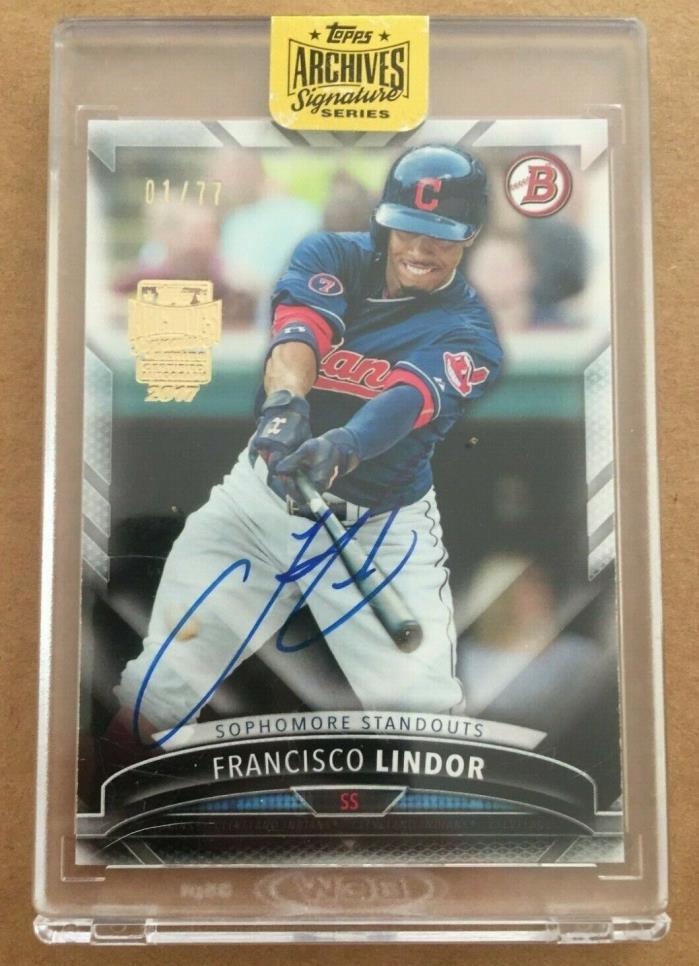 2017 Topps Archives Signature Francisco Lindor 1/77 Auto Cleveland Indians 1/1