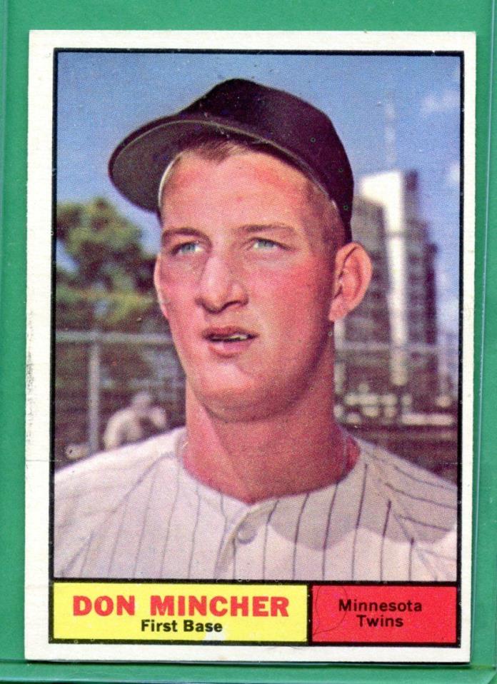1961 Topps Baseball Card # 336 Don Mincher NR - MINT