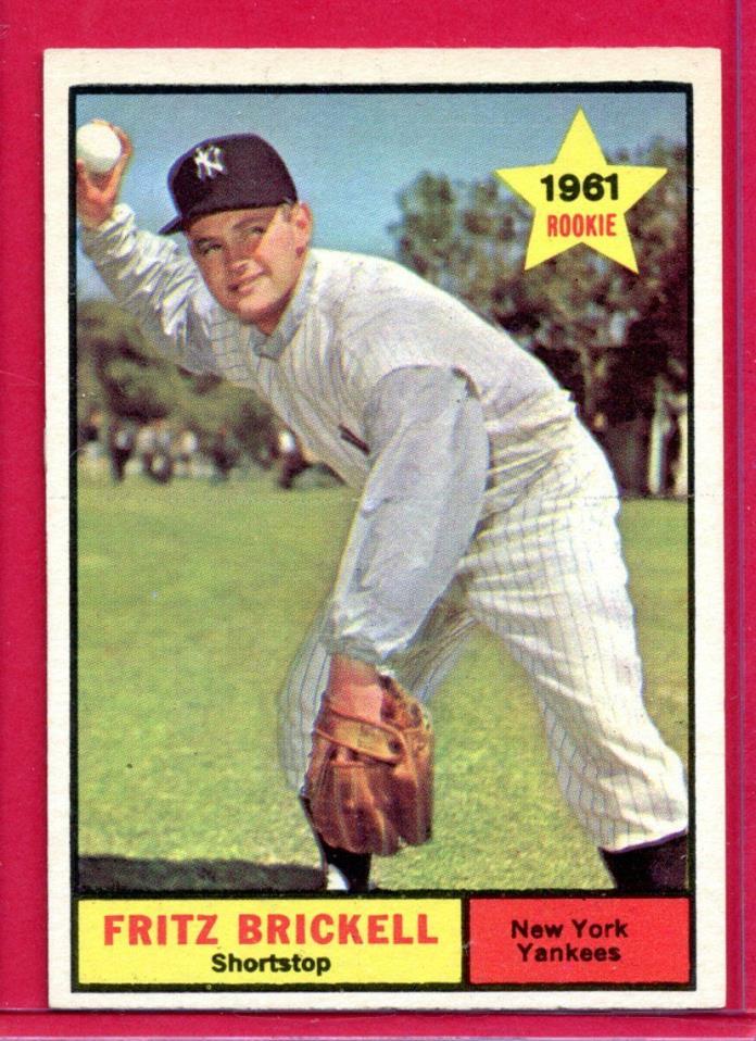 1961 Topps Baseball Card # 333 Fritz Brickell NR - MINT