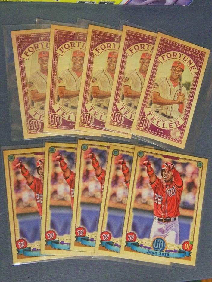2019 Juan Soto Topps Gypsy Queen Lot - 5 Base & 5 Fortune Teller (10 cards)