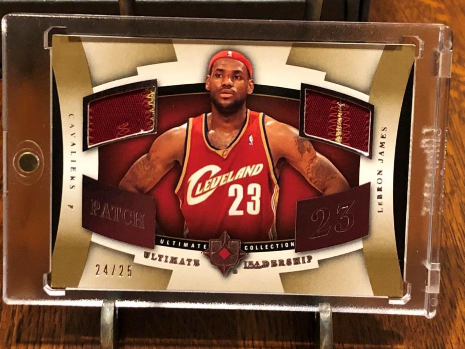 2007-08 Ultimate Collection LeBron James Leadership DUAL 4 COLOR PATCH #/25 RARE