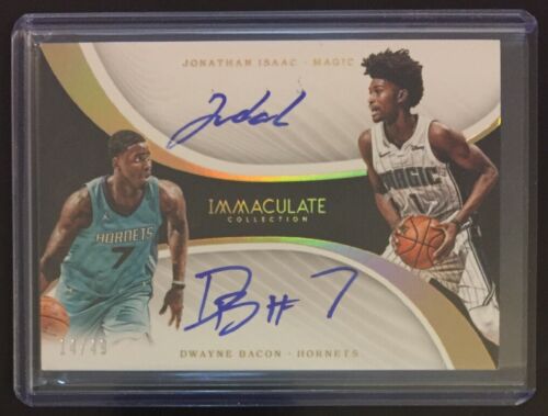 JONATHAN ISAAC & DWAYNE BACON 2017-18 IMMACULATE DUAL ROOKIE AUTO RC 14/49 SP