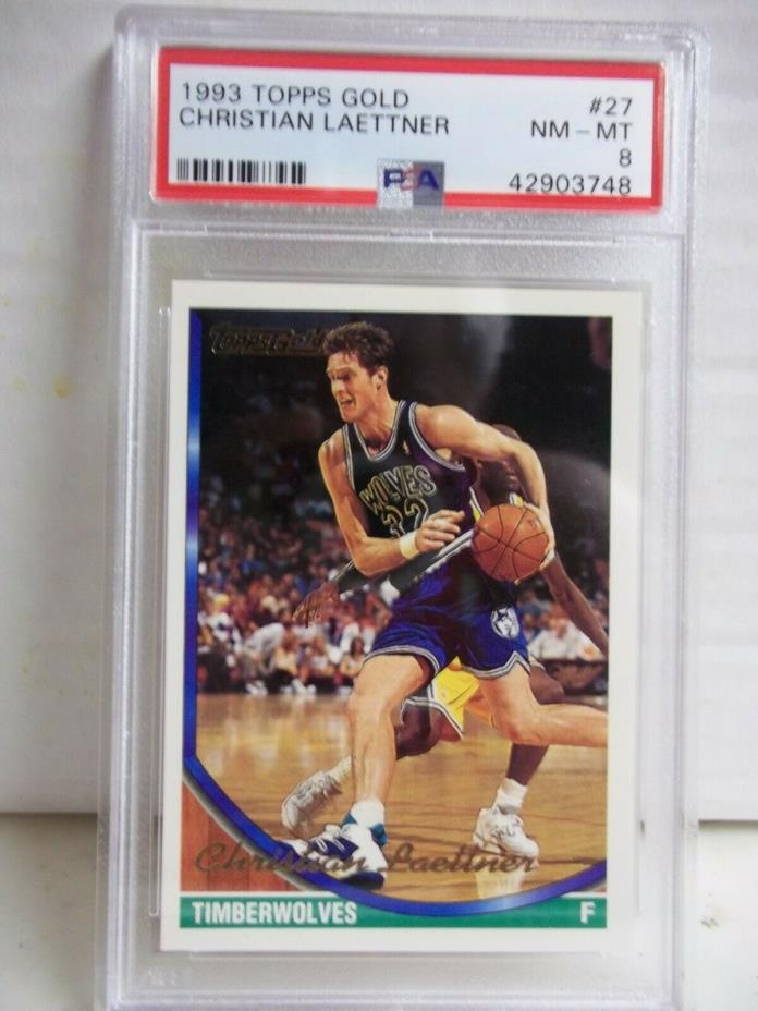 1993 Topps Gold Christian Laettner PSA NM-MT 8 Basketball Card #27 NBA