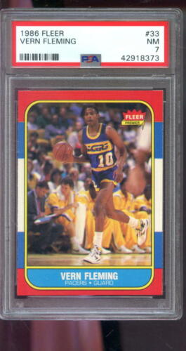 1986-87 Fleer #33 Vern Fleming Indiana Pacers PSA 7 Graded NBA Basketball Card