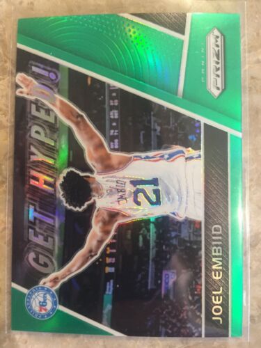 2017-18 Panini Prizm Get Hyped! Green #JE Joel Embiid 76ers Sixers
