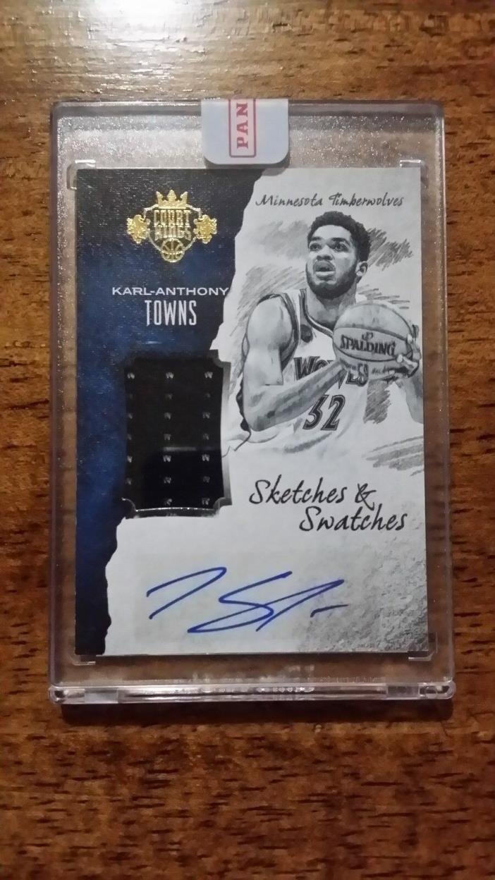 2016-17 Court Kings Sketches & Swatches 59/60 Karl-Anthony Towns Auto Jersey #4