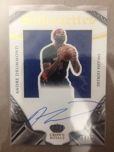 2014-15 Panini Crown Royale Silhouettes Auto Jersey Andre Drummond 22/35 Pistons