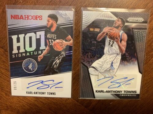 Karl Anthony Towns Autograph Lot (2), Low Numbered, Great Value - Timberwolves