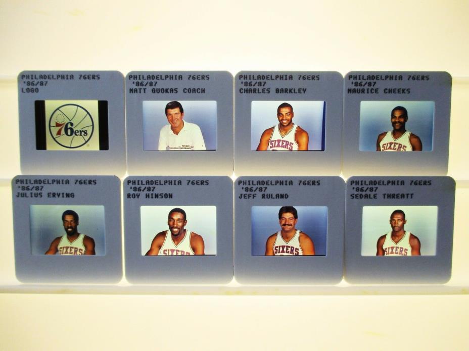 1986/87 NBA TV Slide Set Philadelphia 76ers Charles Barkley ROOKIE Dr J Erving