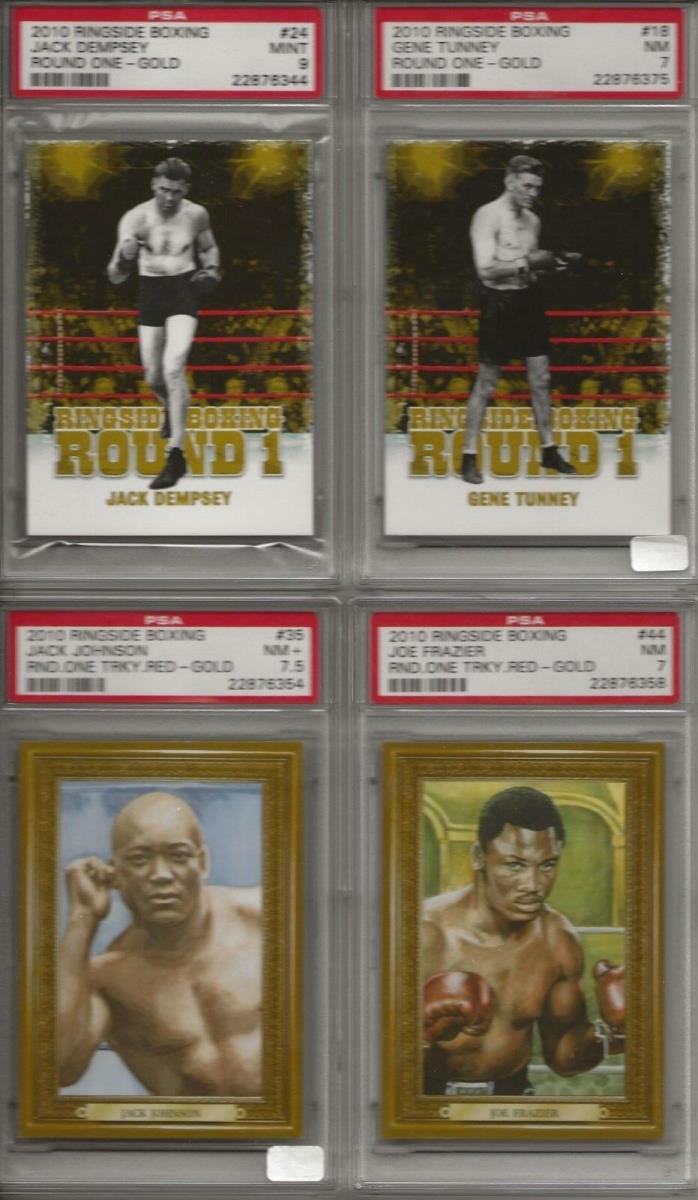 TWELVE 2010 / 2011 RINGSIDE ROUND ONE AND TWO PSA GRADED GOLD CARDS