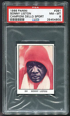1966 boxing card Panini Campioni dello Sport Sonny Liston PSA 8 NM-MINT!  #391