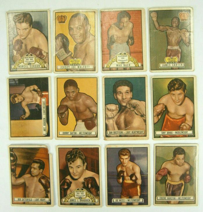 1951 Topps Ringside Boxing Card Lot 12 Different Low Grade