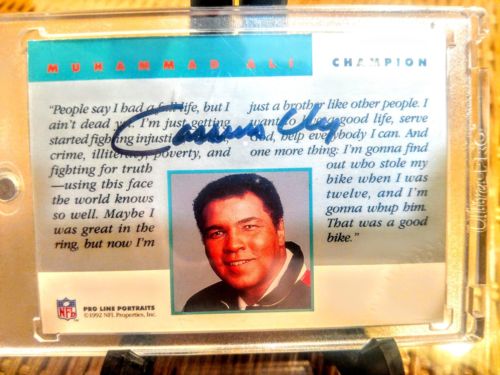 MUHAMMAD ALI aka CASSIUS CLAY ~DOUBLE SIDED~ PRO LINE 100% AUTO AUTOGRAPH SSP