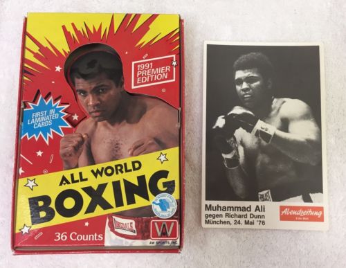 Muhammad Ali World Boxing Empty Box + Vintage Photo Card from Germany