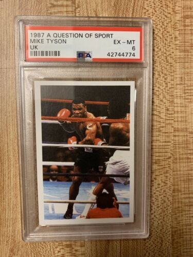 1987 A Question Of Sport UK Mike Tyson Rookie Card RC PSA 6 EX-MT! Boxing HOF