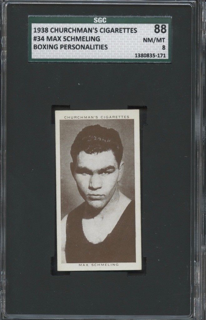 1938 Churchman’s Cigarettes Boxing Personalities #34 Max Schmeling SGC 88 NMMT 8