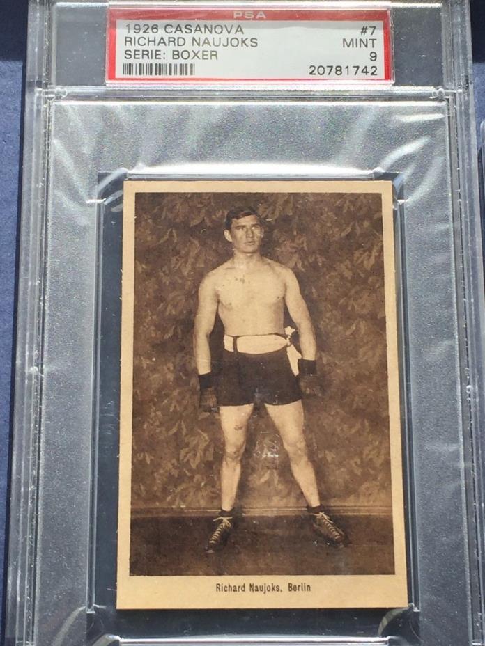 **1/1 HIGHEST Graded** 1926 Casanova Boxing card #7 Naujoks (Berlin) PSA 9 Mint!