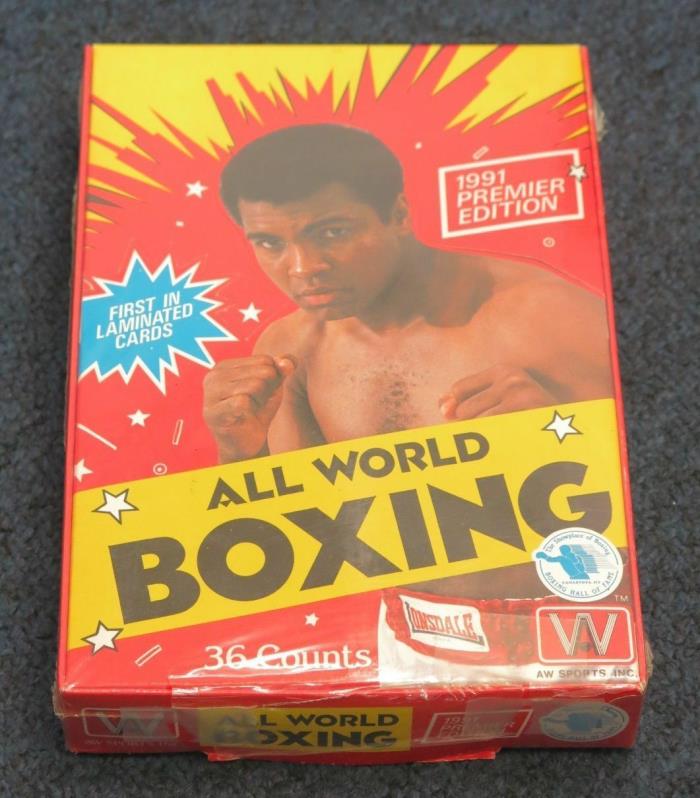 1991 ALL WORLD SPORTS BOXING SEALED BOX+1991 RINGLORDS MUHAMMAD ALI BOXING CARD