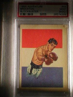 1956 TOPPS ADVENTURE CARD #44 ROCKY MARCIANO, HOF HEAVYWEIGHT CHAMP PSA GRADED 9