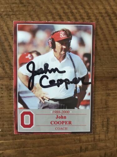 John Cooper autograph signed Ohio State card TK Legacy - Rose Bowl Champions